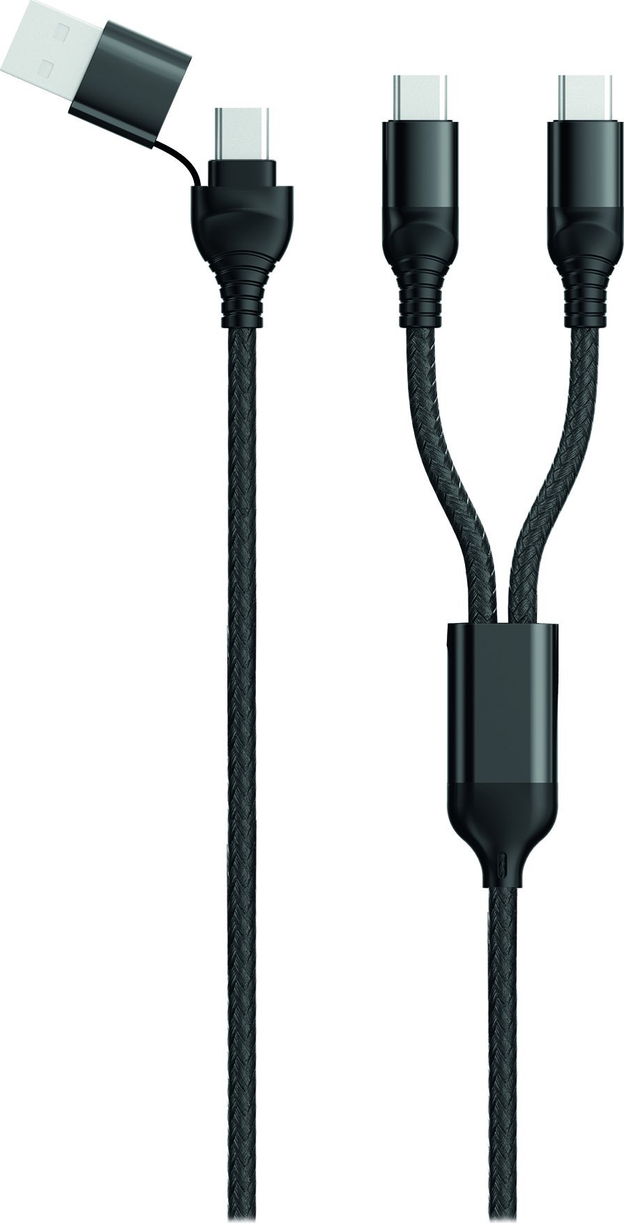 Kabel USB 2GO USB-A + USB-C - 2x USB-C 1.2 m Czarny (797367)