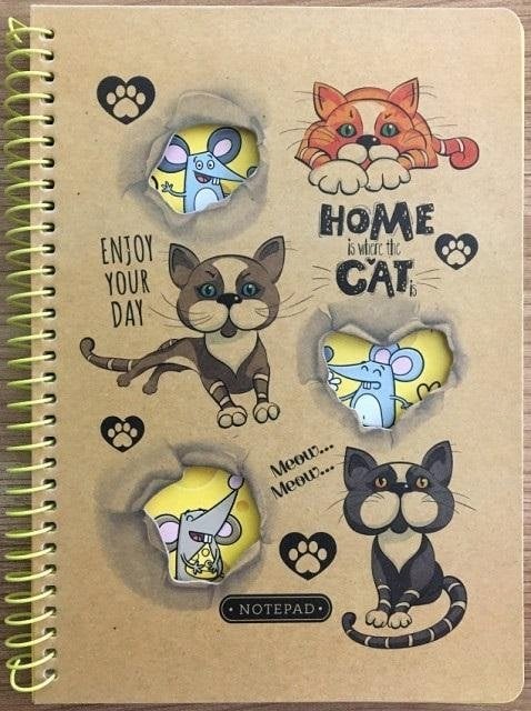 Teka Kołonotatnik A5/80K kratka kraft Koty i myszy