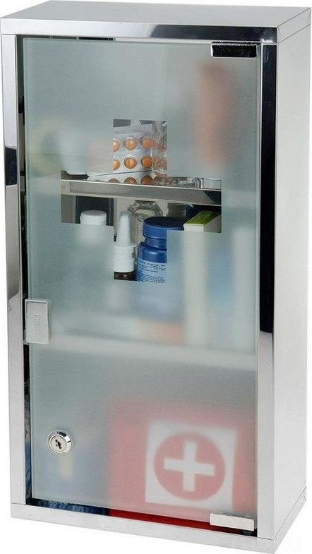 Excellent Houseware Stalowa Apteczka wisząca ścienna, szafka medyczna
