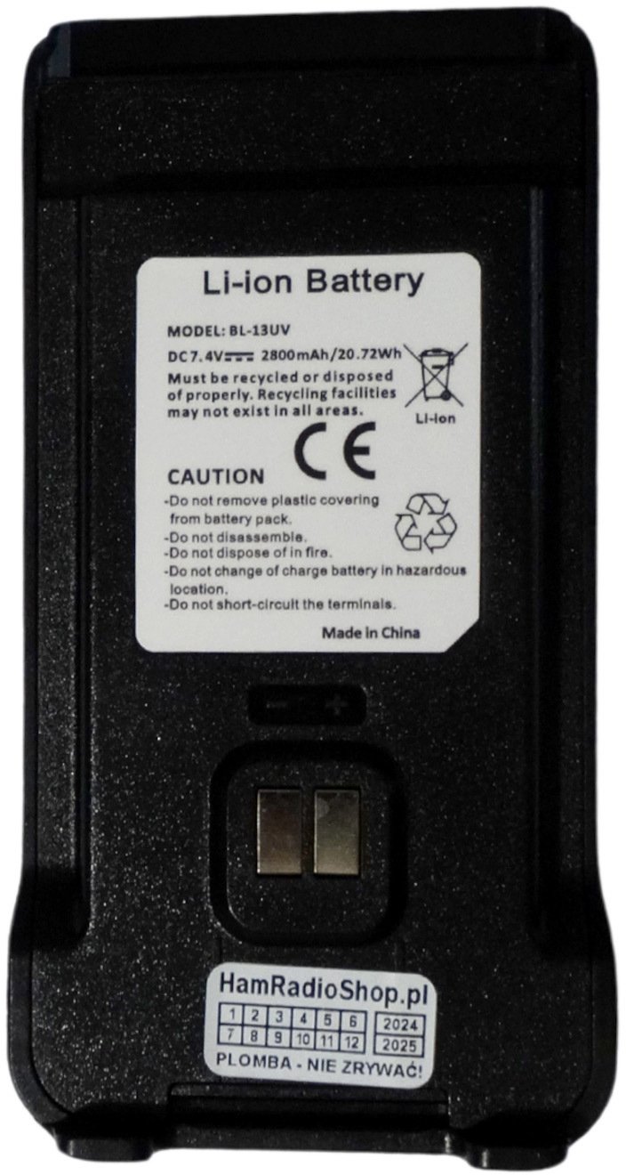 Bateria z USB-C BL-13UV do TYT TH-UV88 TH-UV98, Baofeng P15UV, Retevis RT85