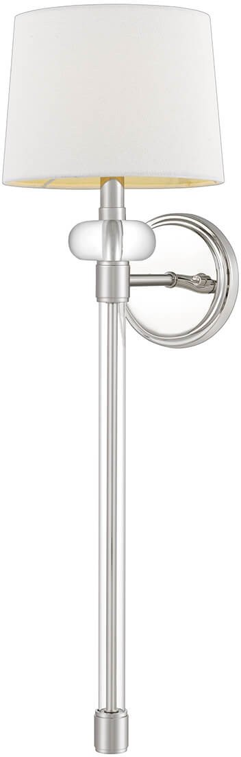 Abażurowy kinkiet ścienny Barbour QZ-BARBOUR1-PN Quoizel nikiel kremowy