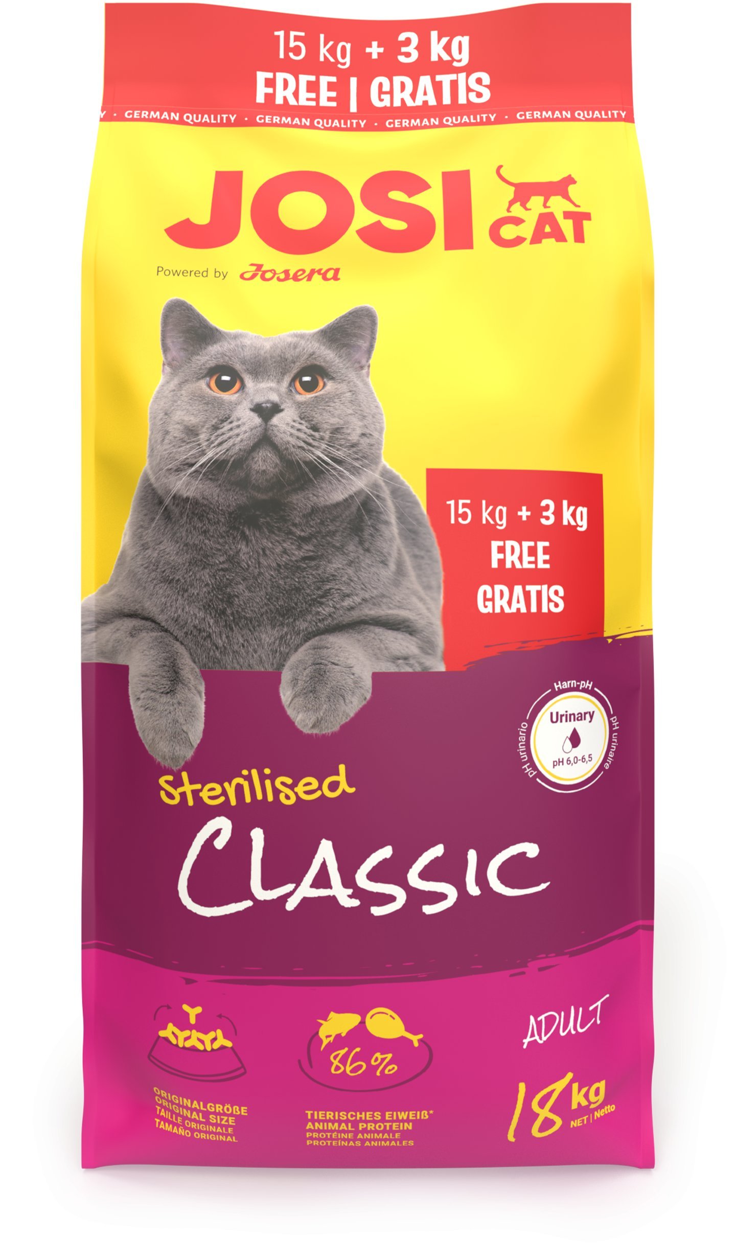 JosiCat Sterilised Classic 15+3kg