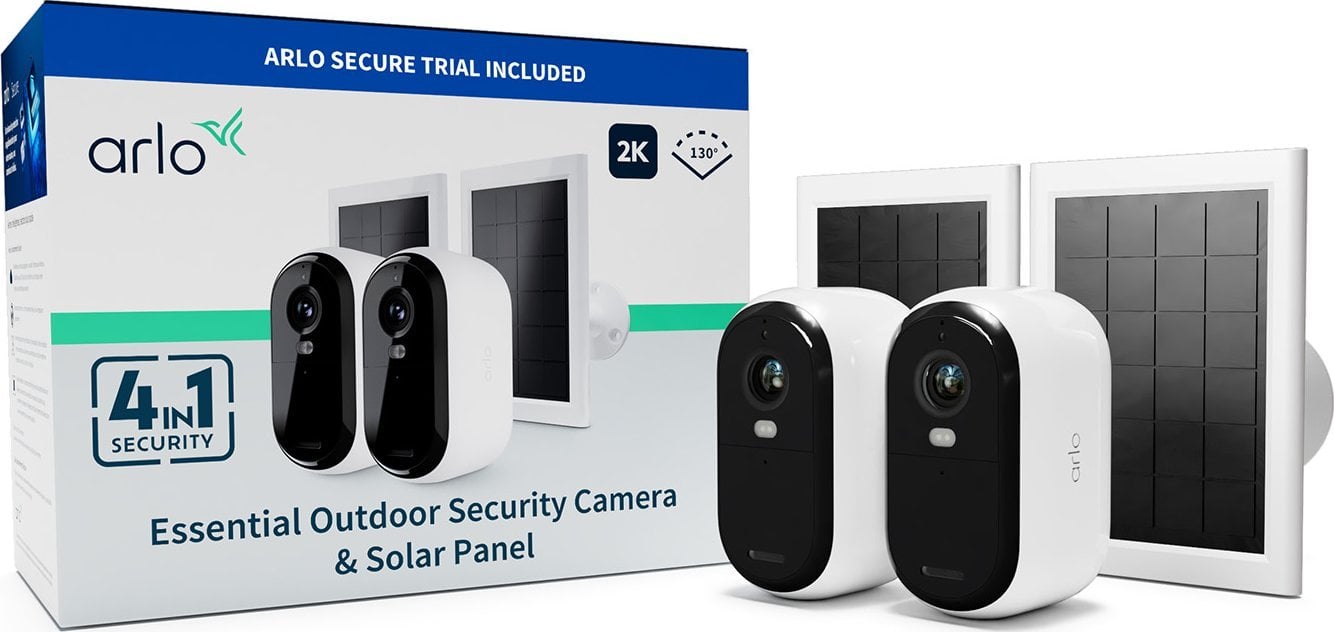 Kamera IP Arlo ARLO ESSENTIAL 2 2K Outdoor Camera 2pack W/2 Solar Panel BNDL