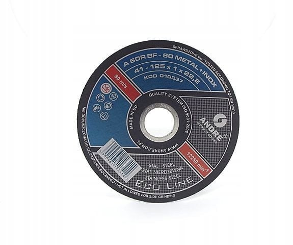 Andre TARCZA DO METALU 230 x 2,0mm METAL/INOX ECO* LINE A36RBF