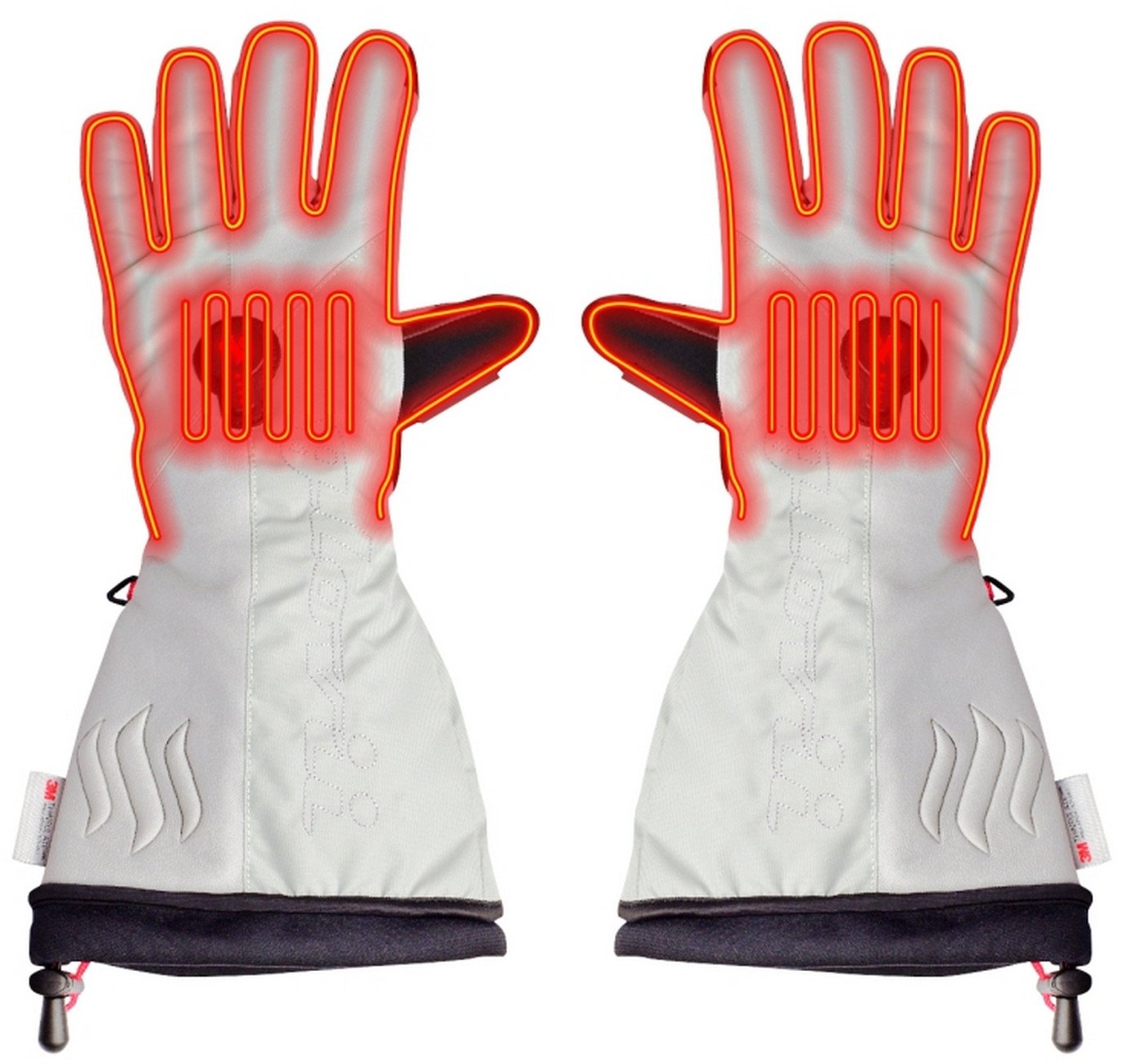 Glovii Ogrzewane rękawice narciarskie szare r. S