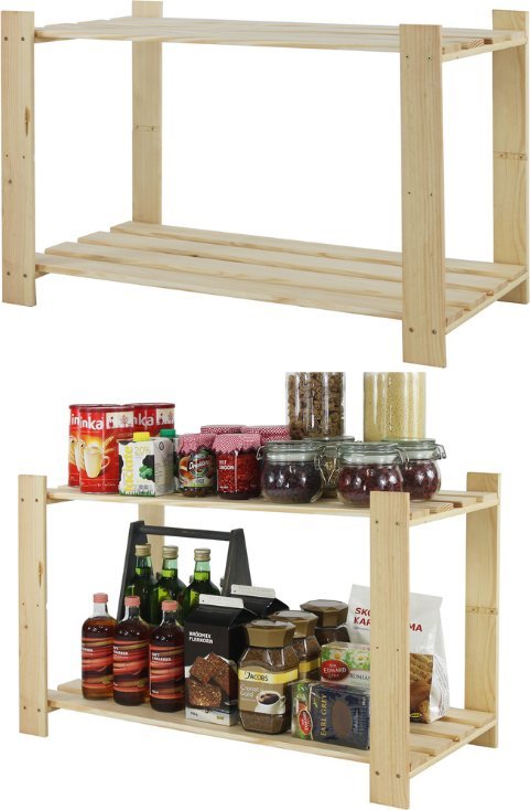 Wamar-Sosenka Regał na książki drewniany B07R 50x90x38 2 półki Naturalny