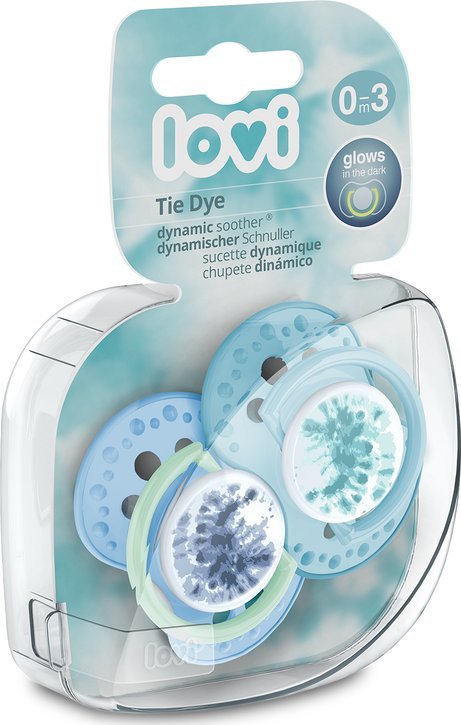 Smoczek 0-3m 2 szt. Tie Dye Blue 22/917