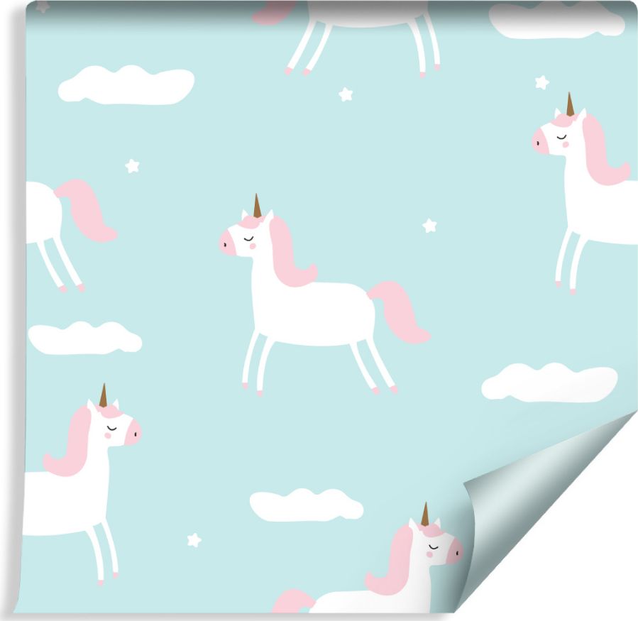 Muralo Tapeta Dla Dzieci - Jednorożce Wśród Chmur