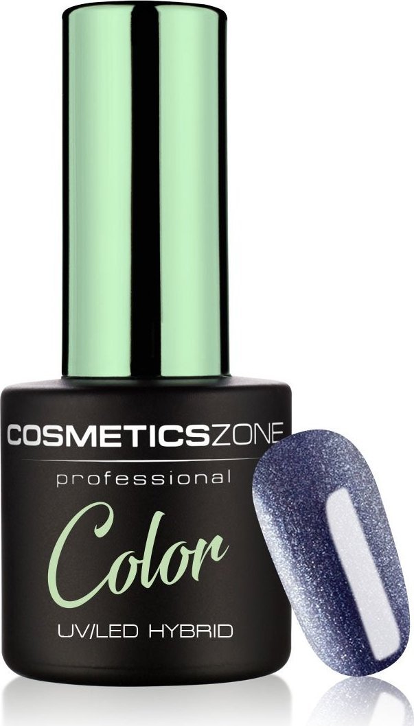 Cosmetics Zone Lakier hybrydowy hipoalergiczny granatowy metaliczny 7ml - Andromeda Dust 253