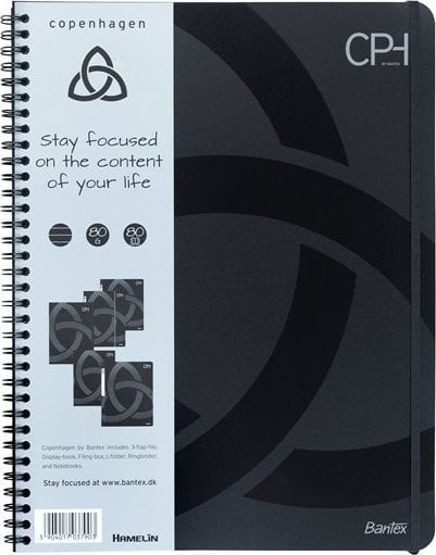 Hamelin Notesnik bantex cph 400063589 n/bog a4 w linię czarny
