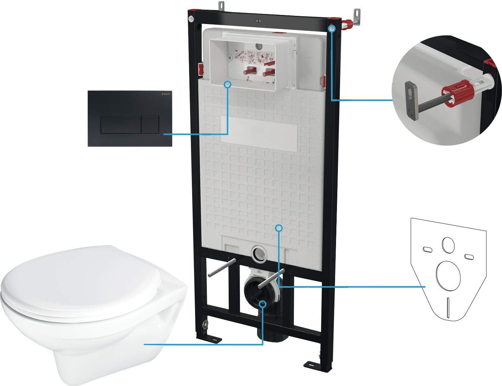 Deante Zestaw WC podtynkowy 6 w 1