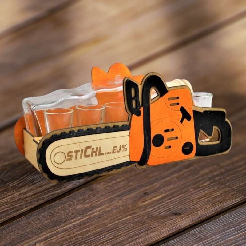 Anapol Karafka 0,5 L do wódki Piła Motorowa+ 6 kieliszków