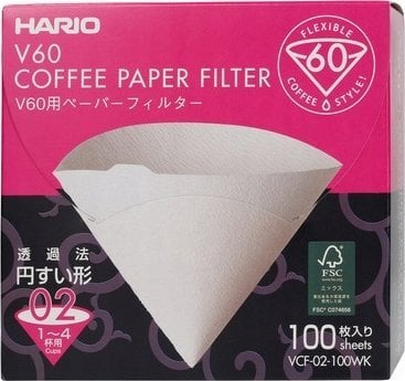 Hario Hario - Filtry papierowe białe - V60-02 - 100 Sztuk