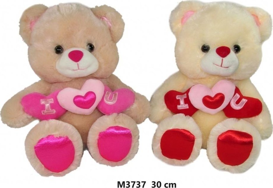 Miś z sercem 30cm MIX