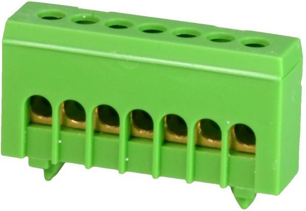 Simet Zacisk przyłącz na TS35 izolowany ochronny PE 7-polowy 7 x 16mm2 zielony 870S-7FS (89821005)