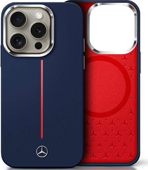Mercedes Mercedes MEHMP16X23SUMRV iPhone 16 Pro Max 6.9" granatowy/navy hardcase Silicone Red Stripe MagSafe