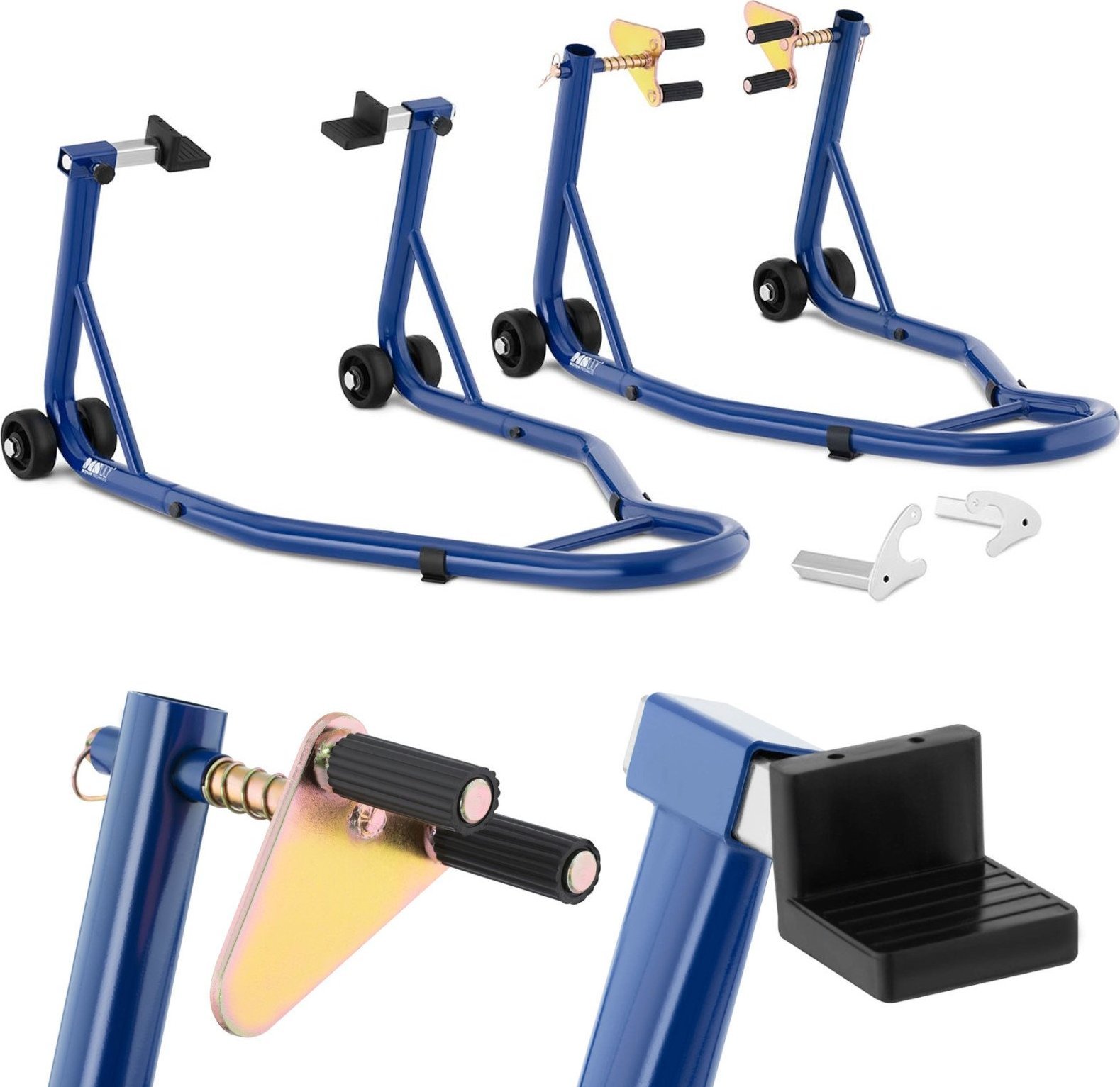 MSW Stojak podnośnik motocyklowy przód tył do 200 kg ZESTAW Stojak podnośnik motocyklowy przód tył do 200 kg ZESTAW