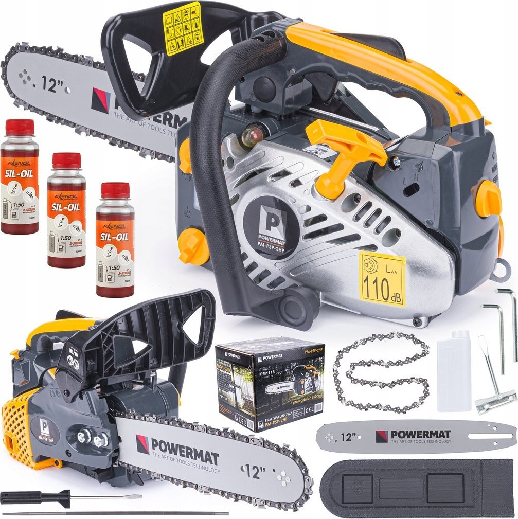 Piła łańcuchowa Powermat Piła SPALINOWA Łańcuchowa Pilarka 2KM 12'' Gałęziowa Gałęziówka Powermat