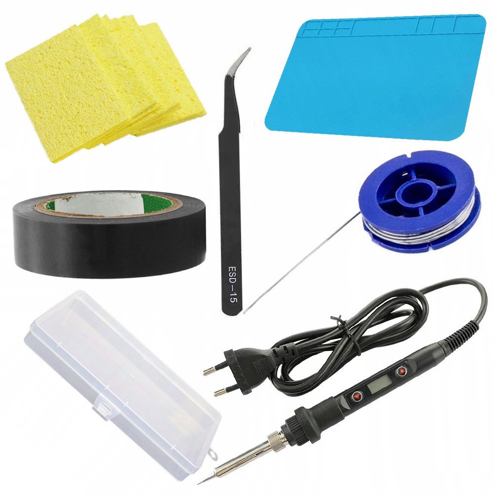 LUTOWNICA KOLBOWA WYŚWIETLACZ CYNA MATA GĄBKA PĘSETA TAŚMA ORGANIZER XXXXL