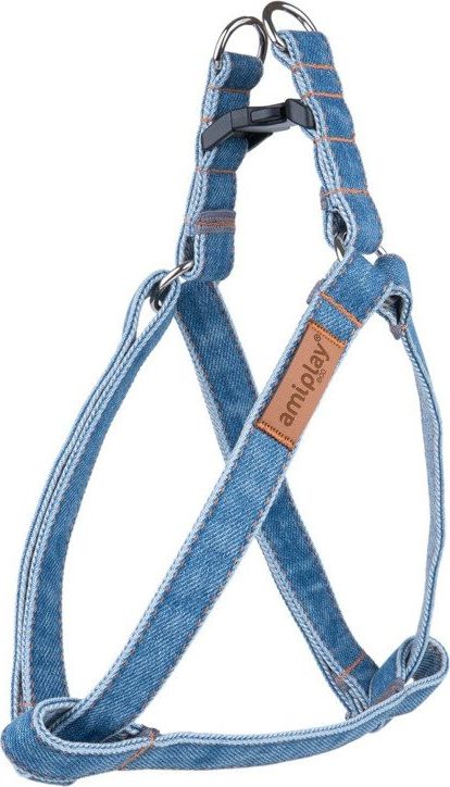 Amiplay Amiplay - szelki dla psa, Denim Collection, rozmiar L, 40-75 cm x 2 cm niebieski