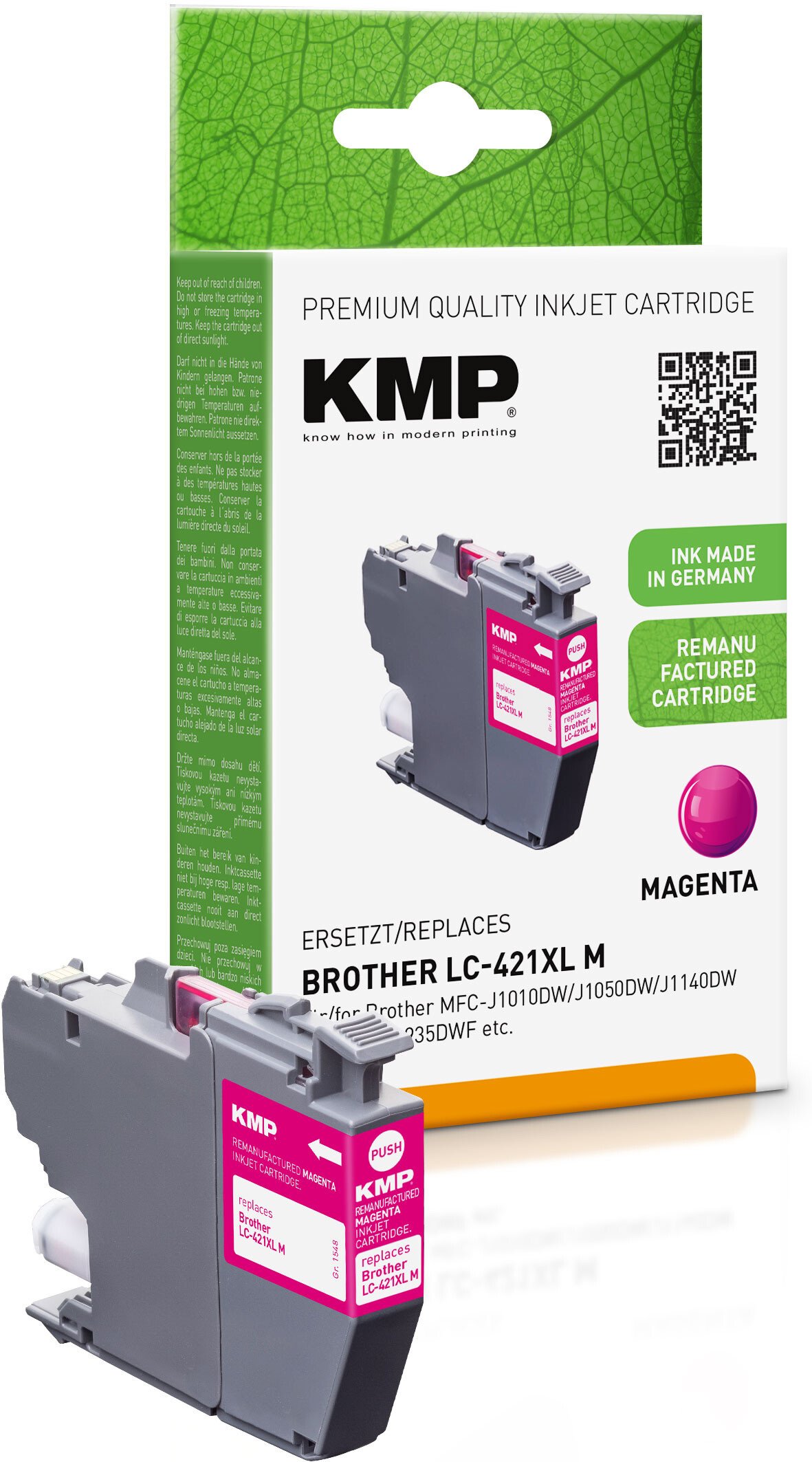 Tusz Brother KMP wkład MFC-J1010DW LC421XLM magenta 500S 7ml remanufactured