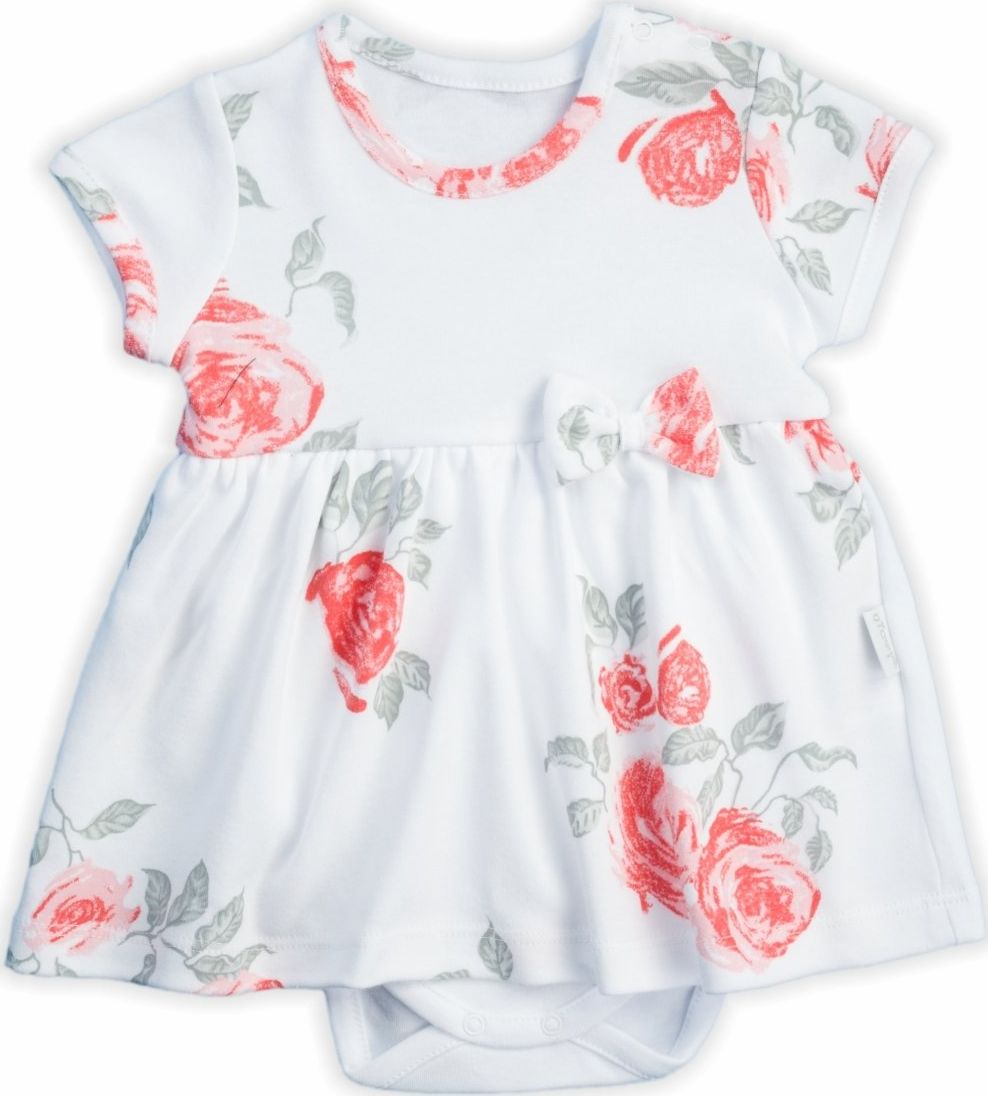 NICOL Sukienko-body niemowlęce wyprawka krótki rękaw Róża Nicol 68