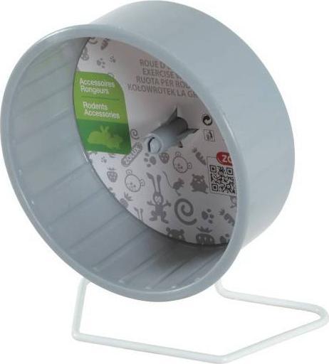 Zolux Kołowrotek plastikowy na metalowej podstawie 12 cm kol. szary