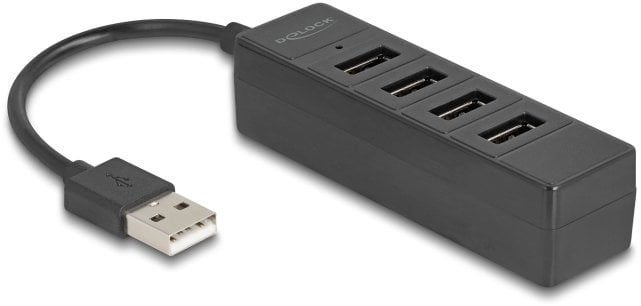 HUB USB Delock huby i koncentratory USB 2.0 Type-A 480 Mbit/s Czarny