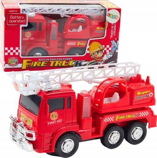 Wóz Strażacki Straż Pożarna Drabina Ruchoma Światła Dźwięki