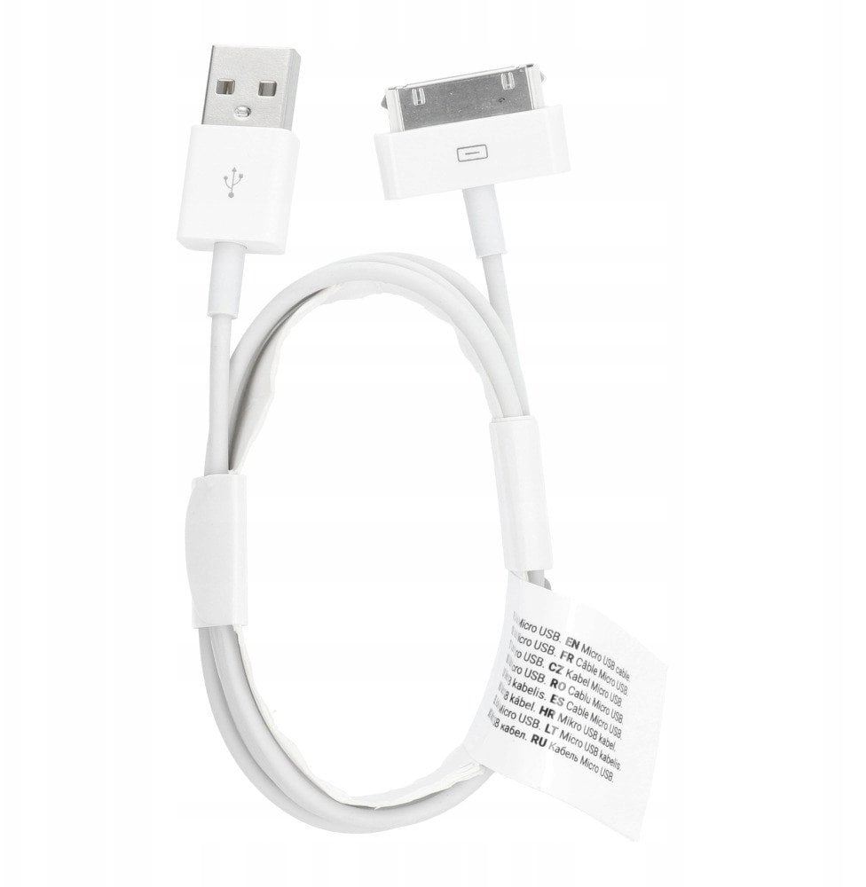Kabel USB A do iPhone 30-pin (iPhone 4) 1A C606 1 m biały