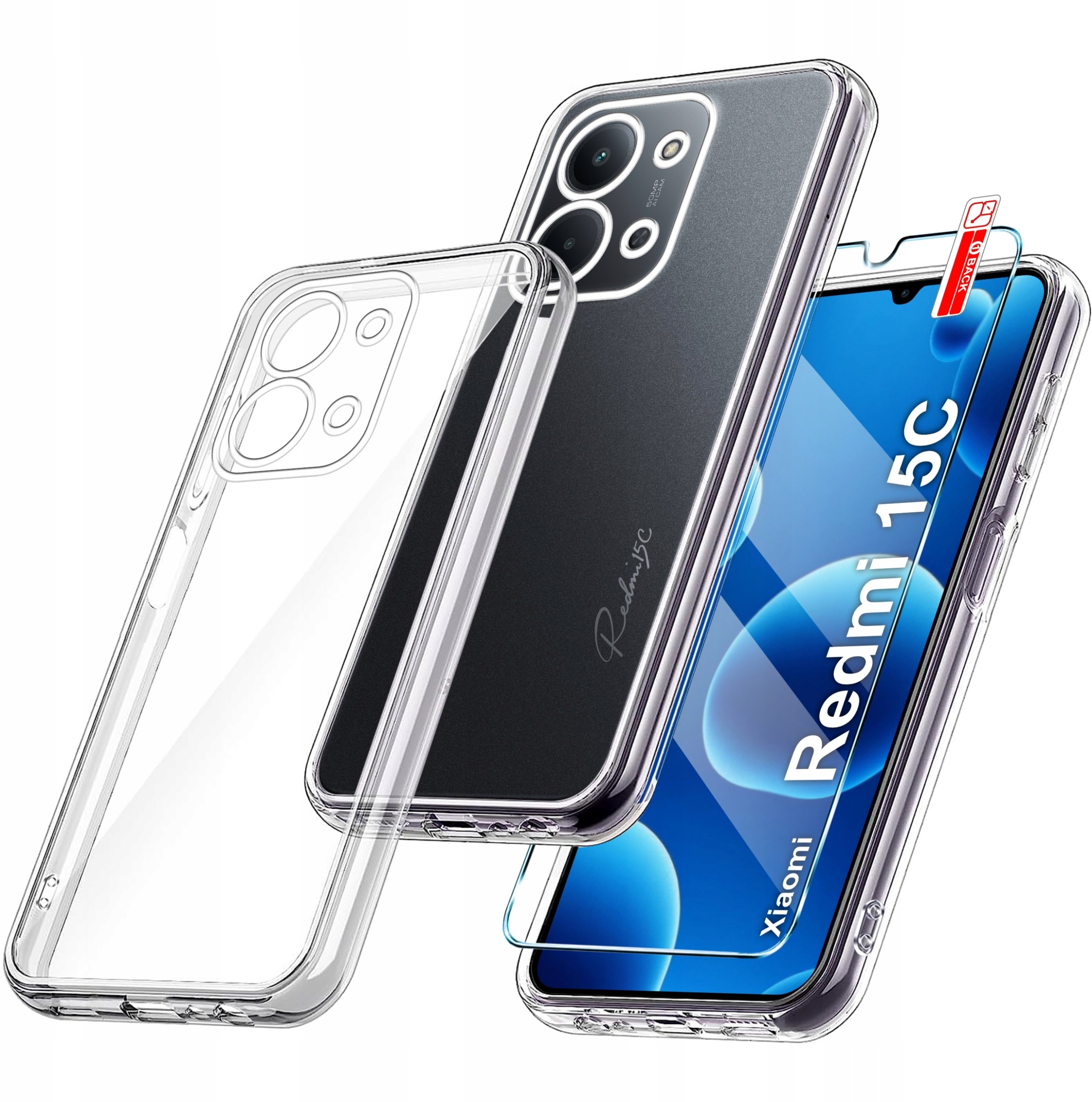 Etui Bezbarwne do Xiaomi Redmi 15C WZMACNIANE CLEAR CASE 2MM + Szkło 9H