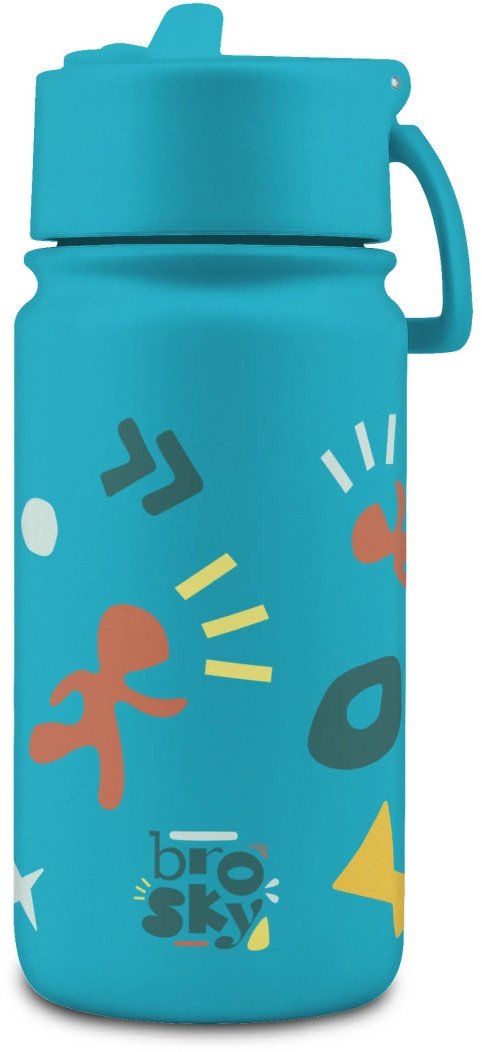 Brosky Pattern Stalowa butelka na wodę w kolorze morskim 450ml