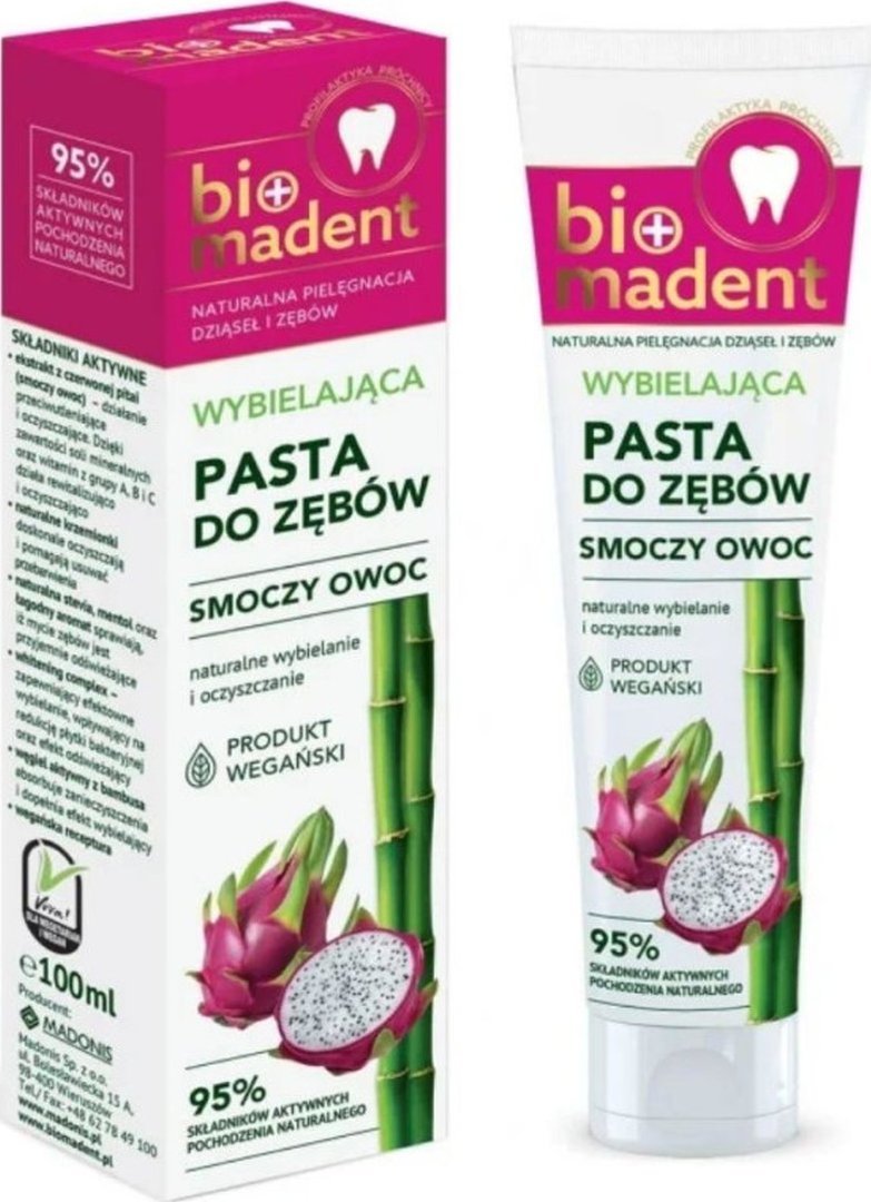 Bio Madent Wybielająca pasta do zębów Smoczy Owoc 100ml