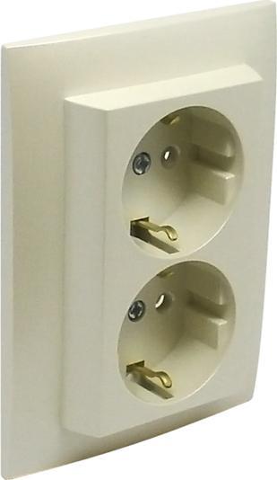 Efapel EFAPEL LOGUS90 GNIAZDO PODWÓJNE SCHUKO PERŁOWY 90332 CPE