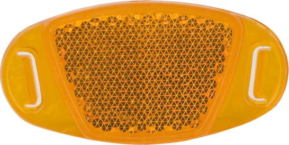 Odblask na koło na zatrzask pomarańczowy owalny (22258)