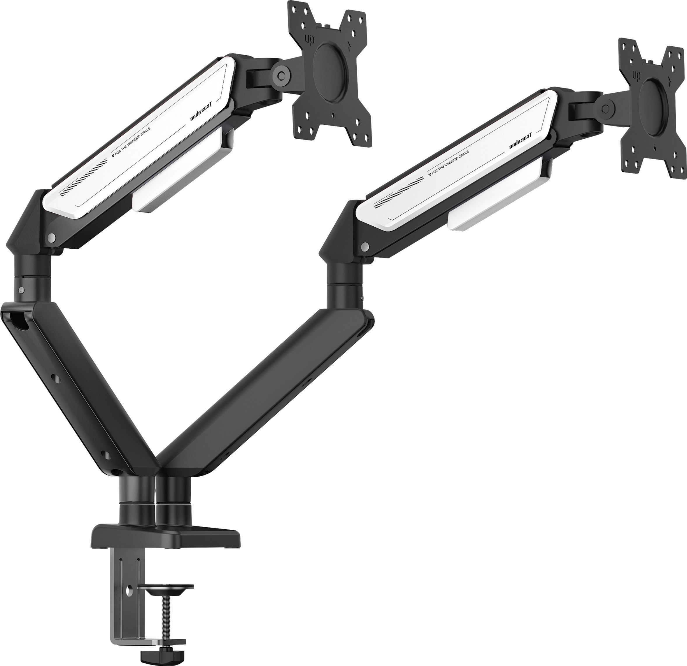 Uchwyt metalowy na dwa monitory Anda Seat Stealth II Duo 17”- 32” czarno-biały