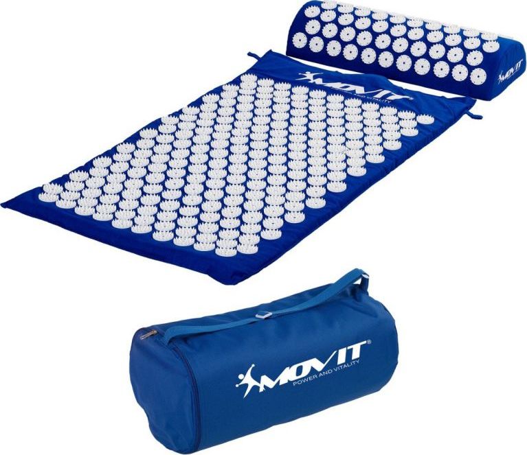 MXSTP Mata do akupresury z poduszką MOVIT 75 x 44 cm, granatowa masująca
