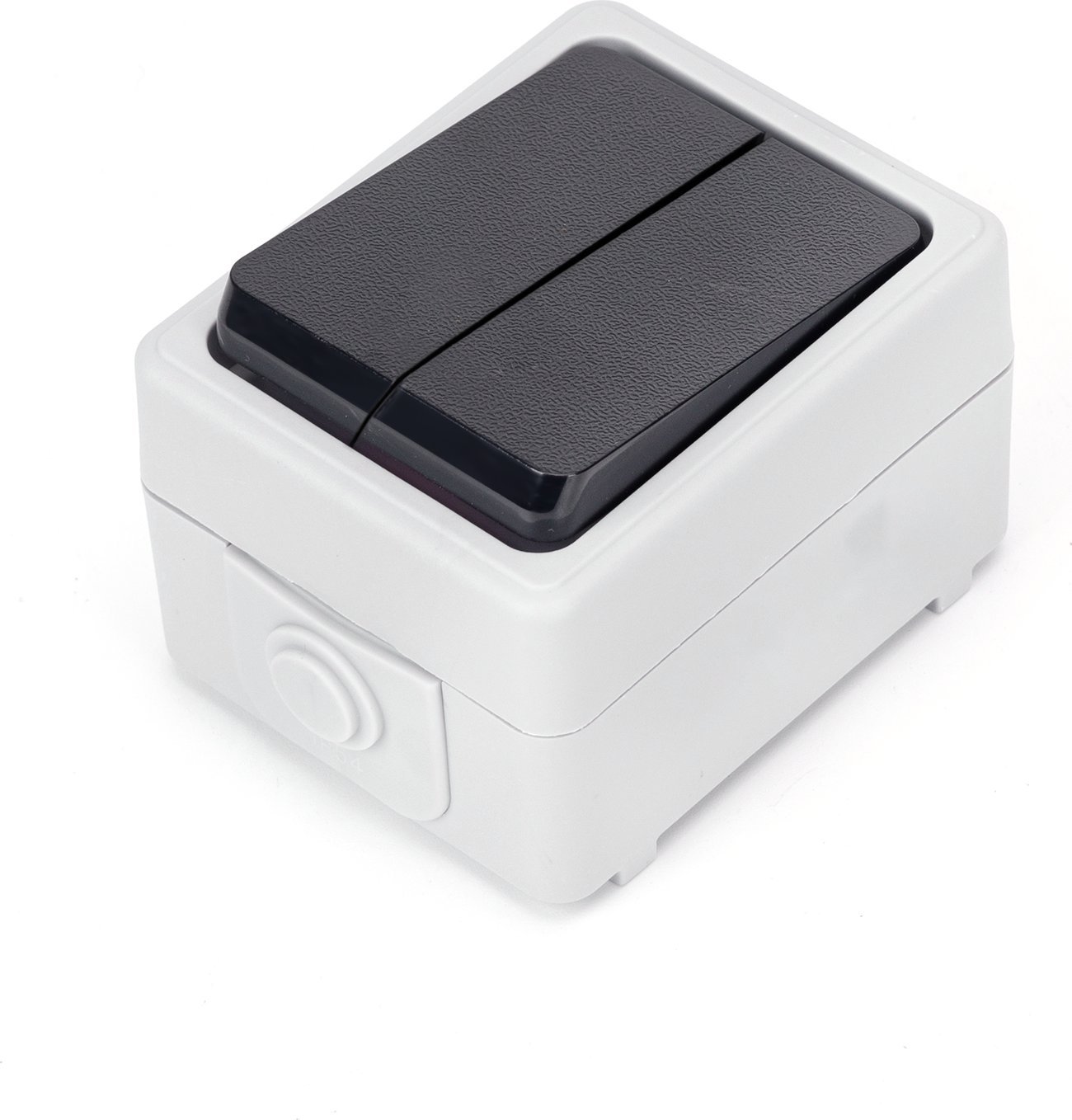 Aigostar Włącznik podwójny dwubiegunowy natynkowy typu niemieckiego szary Łącznik podwójny dwubiegunowy natynkowy typu niemieckiego szary