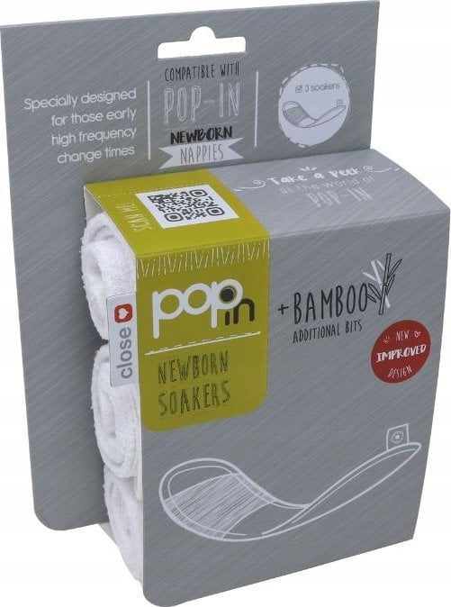 Close Caboo Close, Zestaw dodatkowych wkładek do pieluszek dla noworodka, 3-pack