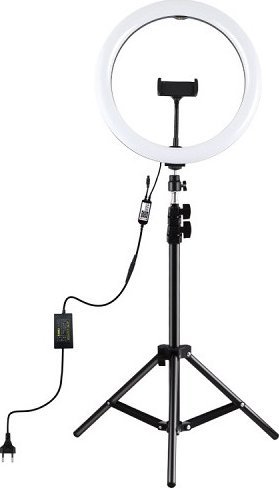 Lampa pierścieniowa Puluz LED žiedinė lempa 30cm, su trikoju stovu iki 1.1m ir telefono laikikliu