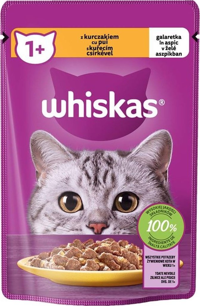 Whiskas WHISKAS Mokra karma z Kurczakiem w galaretce 85g