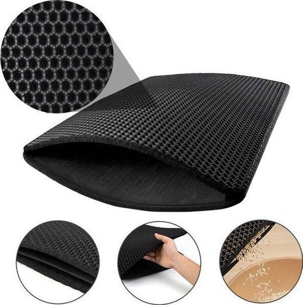 SHOPUJ.PL MATA WYCIERACZKA POD KUWETĘ DLA KOTA NA ŻWIREK DUŻA CZARNA