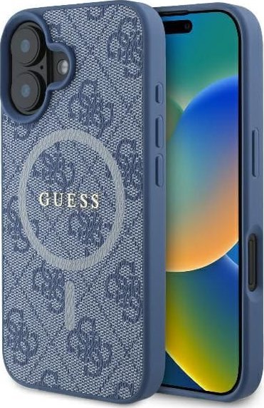 Guess GUHMP16SG4GFRB iPhone 16 6.1" niebieski/blue hardcase 4G Ring Classic Logo MagSafe