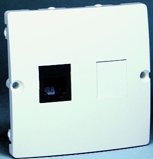 Kontakt-Simon Gniazdo telefoniczne pojedyncze BASIC MODUŁ RJ11 białe - BMTF1.02/11