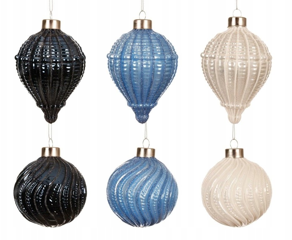 Bombka choinkowa szklana 8 cm mix wzorów i kolorów 1 szt.