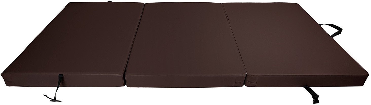 UnderFit Materac gimnastyczny składany trzyczęściowy 210 x 100 x 10 cm brązowy