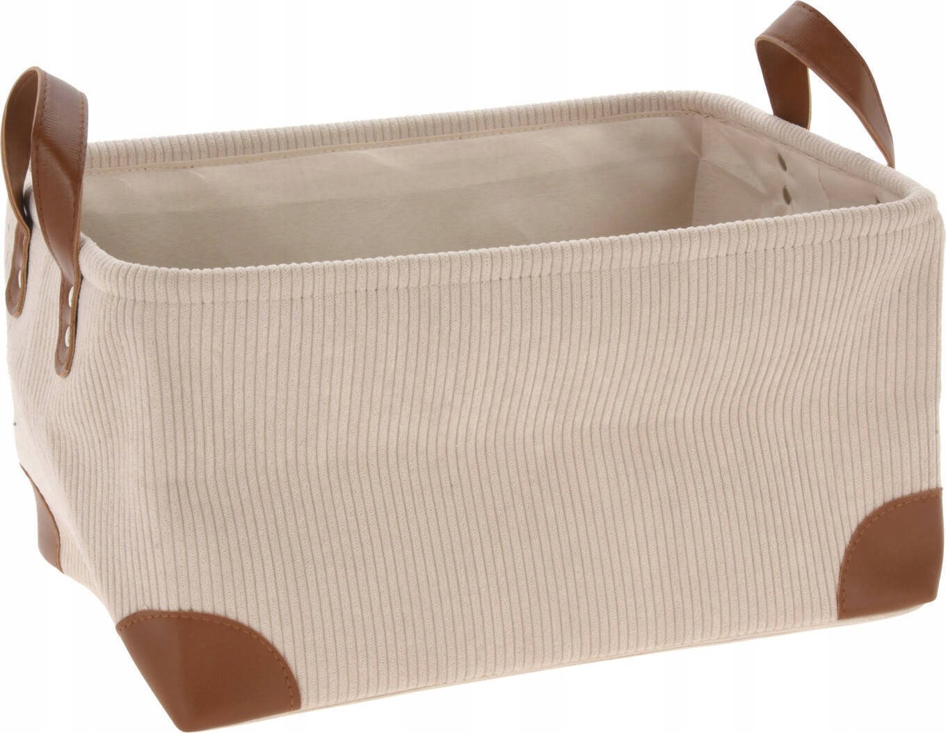 Home Styling Collection Koszyk do przechowywania, sztruks z uchwytami, 36 x 26 x 19 cm