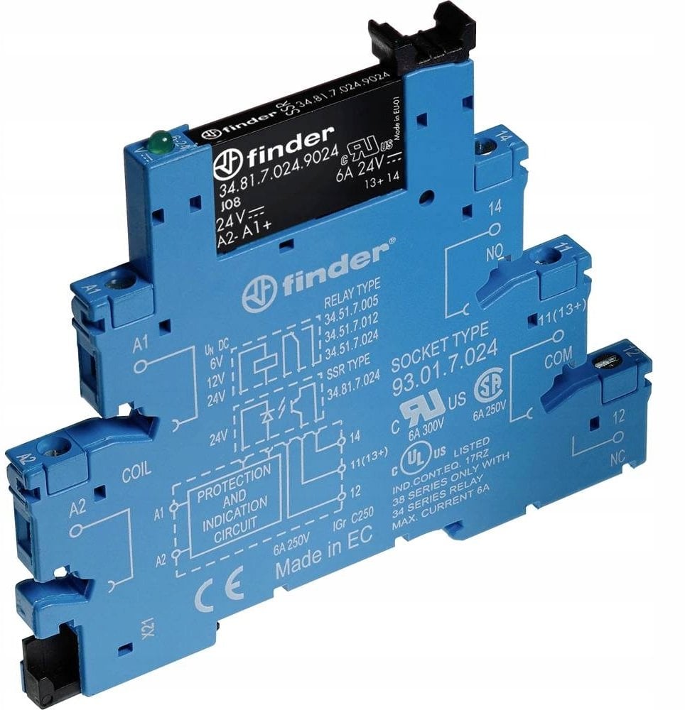 Przekaźnikowy moduł sprzęgający 6,2mm, SSR wyj. 2A /24V DC zasil. 60V DC, zaciski śrubowe 38.81.7.060.9024