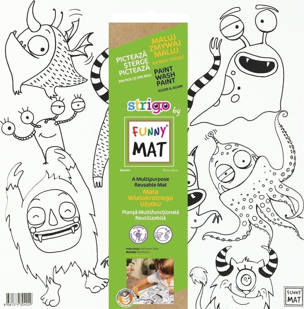 Strigo Mata biała Słodkie potworki Funny Mat
