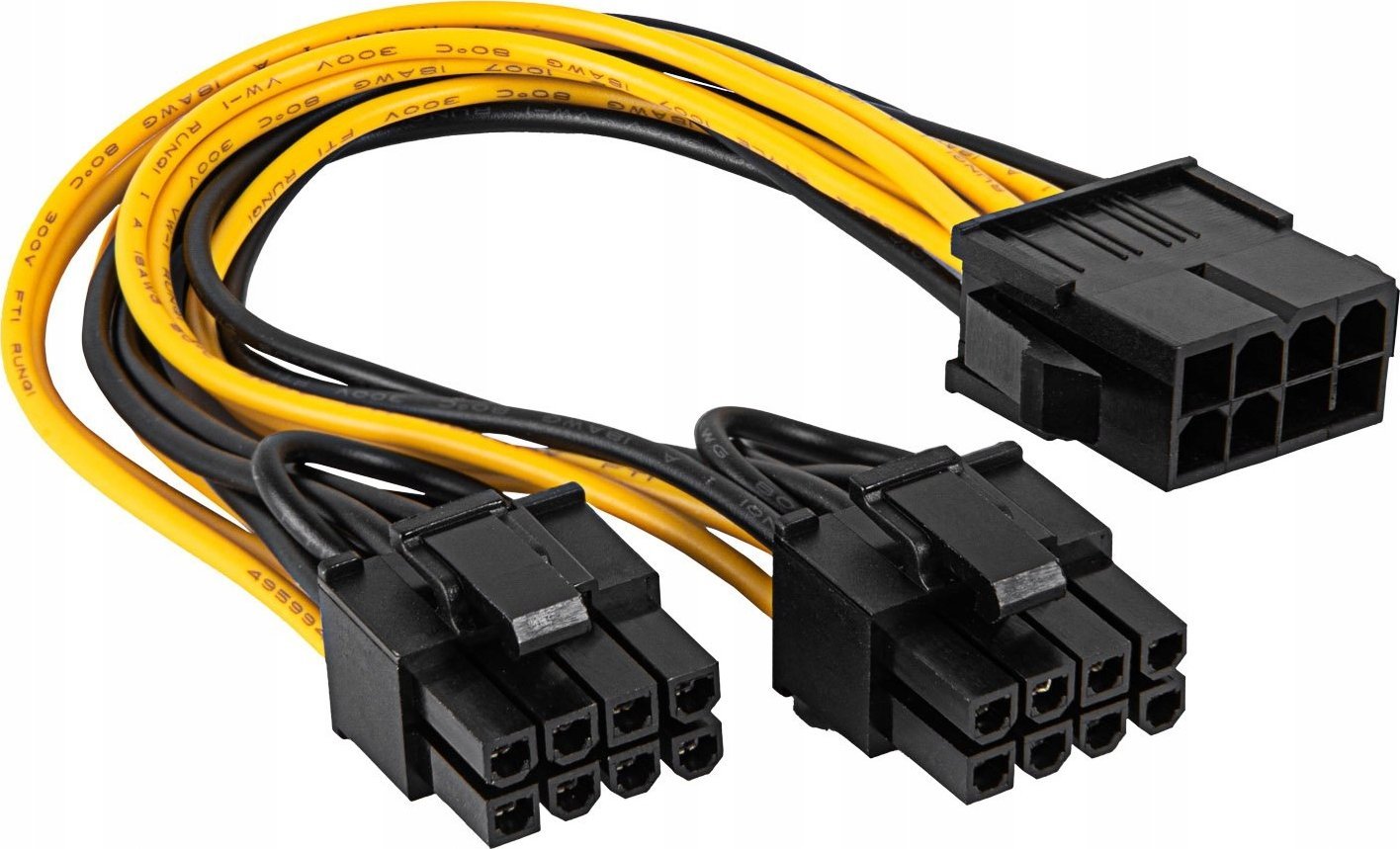 Akyga PCIe 6-pin x2 - PCIe 8-pin, 0.2 m, Czarno-żółty (AK-CA-81)